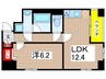 エスモア森下 1LDKの間取り