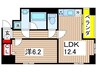 エスモア森下 1LDKの間取り