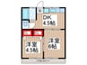 サンコ－ポ橋本 2DKの間取り