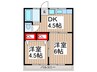 サンコ－ポ橋本 2DKの間取り