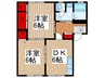 シ－ズ桜Ｃ 2DKの間取り