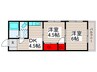 ライフコ－ポ 2DKの間取り