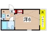 ラテ－ル国立 1Kの間取り
