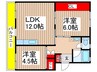 金杉台団地（502） 2LDKの間取り
