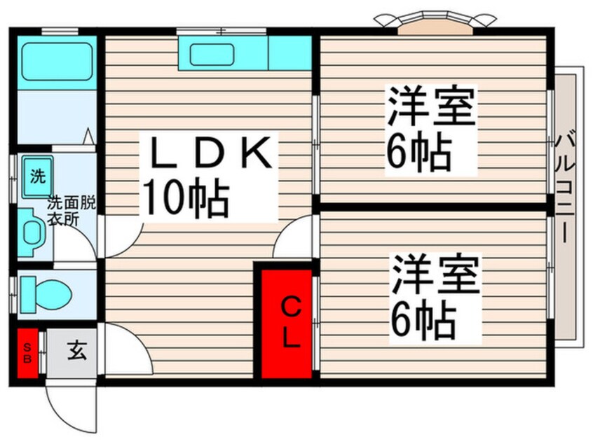 間取図 シャトーテル寿2