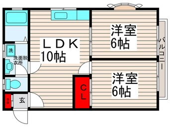 間取図 シャトーテル寿2