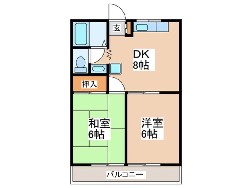 間取図 グリ－ンパ－ク佐伯Ａ