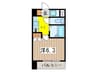 レジディア三越前 1Kの間取り