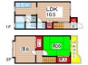 シティシック高品Ａ 2LDKの間取り