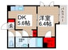 ピソほわいと 1DKの間取り