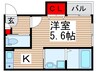 ハーモニーテラス梅島Ⅲ 1Kの間取り