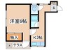 プチハイム萩原 1Kの間取り