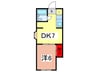 ホワイトフラット 1DKの間取り