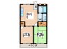 藤進ハイツ 2DKの間取り