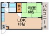 フィオーレ南花畑 1LDKの間取り