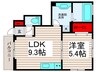 ウィスタリア7 1LDKの間取り