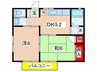 ハイツ小嶋 2DKの間取り