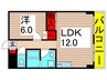 プリマヴェ－ラ 1LDKの間取り