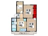 岡野第2マンション 2DK+Sの間取り