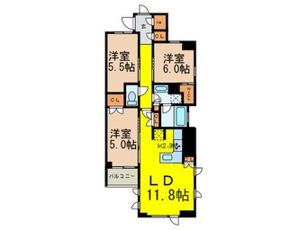 間取図 ｻﾞ･ｸﾞﾗﾝｸﾗｯｾ日本橋ｲｰｽﾄ（307）