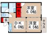 大森ハイツ 2DKの間取り