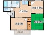 山百合ハイツ3号棟 3DKの間取り
