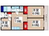 カーメルⅠ 3DKの間取り