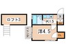 オメガパレス 1Kの間取り
