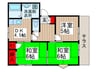ア－バンヒル沼南Ｃ棟 3DKの間取り