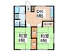 カントリーライフⅠ 2DKの間取り
