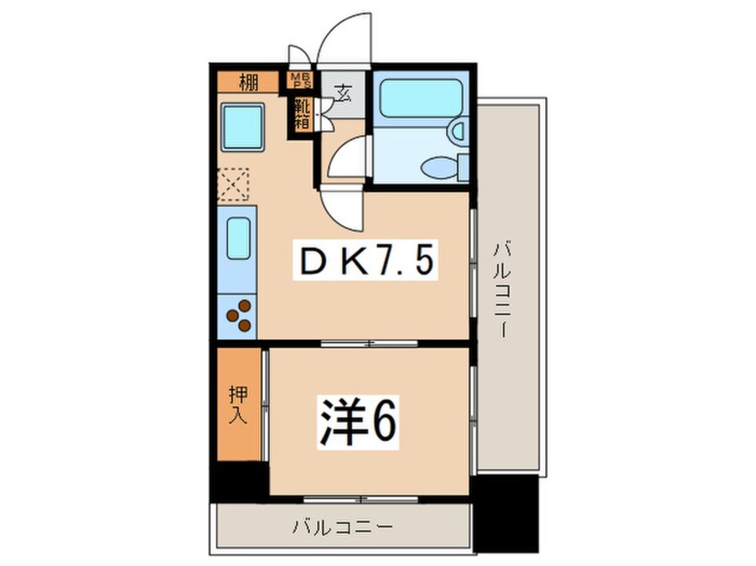 間取図 朝日プラザ天王町(505)