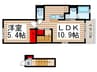 プラティーク　リヴ 1LDKの間取り