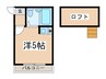 カーメルヴィラⅢ 1Rの間取り