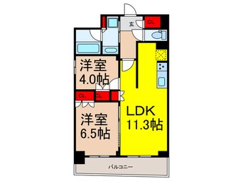 間取図 ｸﾚｽﾄｺｰﾄ日本橋浜町