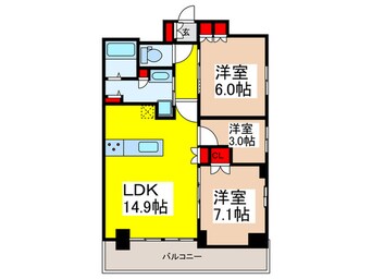 間取図 ｸﾚｽﾄｺｰﾄ日本橋浜町