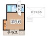 レオパレス衣笠第６ 1Kの間取り