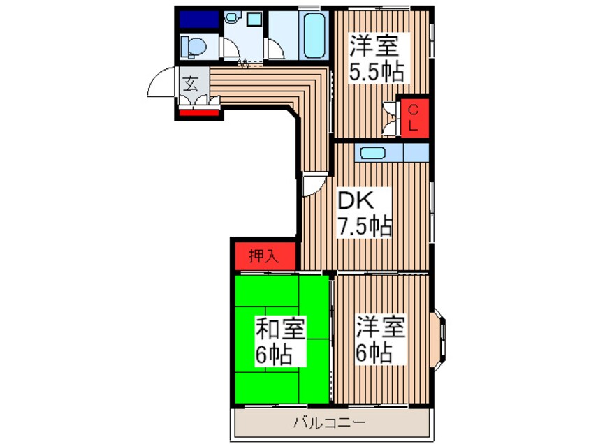 間取図 ビラカ－サミヤタ