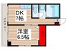 竹ノ塚保木間二丁目ビル 1DKの間取り