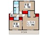 パセオ三室 2LDKの間取り