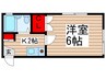 シャトレマタン 1Kの間取り