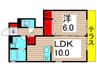 コンフォ－ト 1LDKの間取り