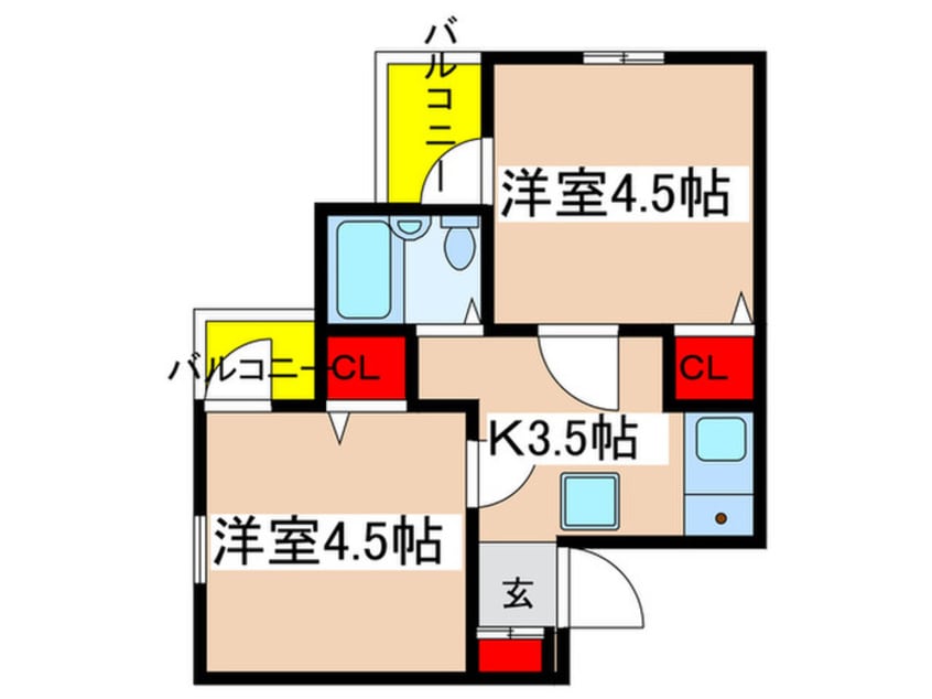 間取図 ミングルＡＰ・栗谷一番館