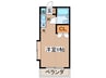 パ－プルハイム 1Kの間取り