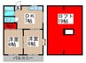 ゴ－ルデンステ－ト大宮 2DKの間取り