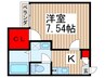 バレーヌ川越 1Kの間取り