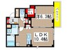 ソレイユ高島町 1LDKの間取り