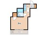 グリーンヒル３ 1Kの間取り