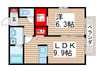 セラ　イースト 1LDKの間取り