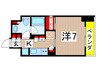 ディームス木場 1Kの間取り