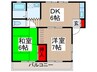 第２さくら荘 2DKの間取り